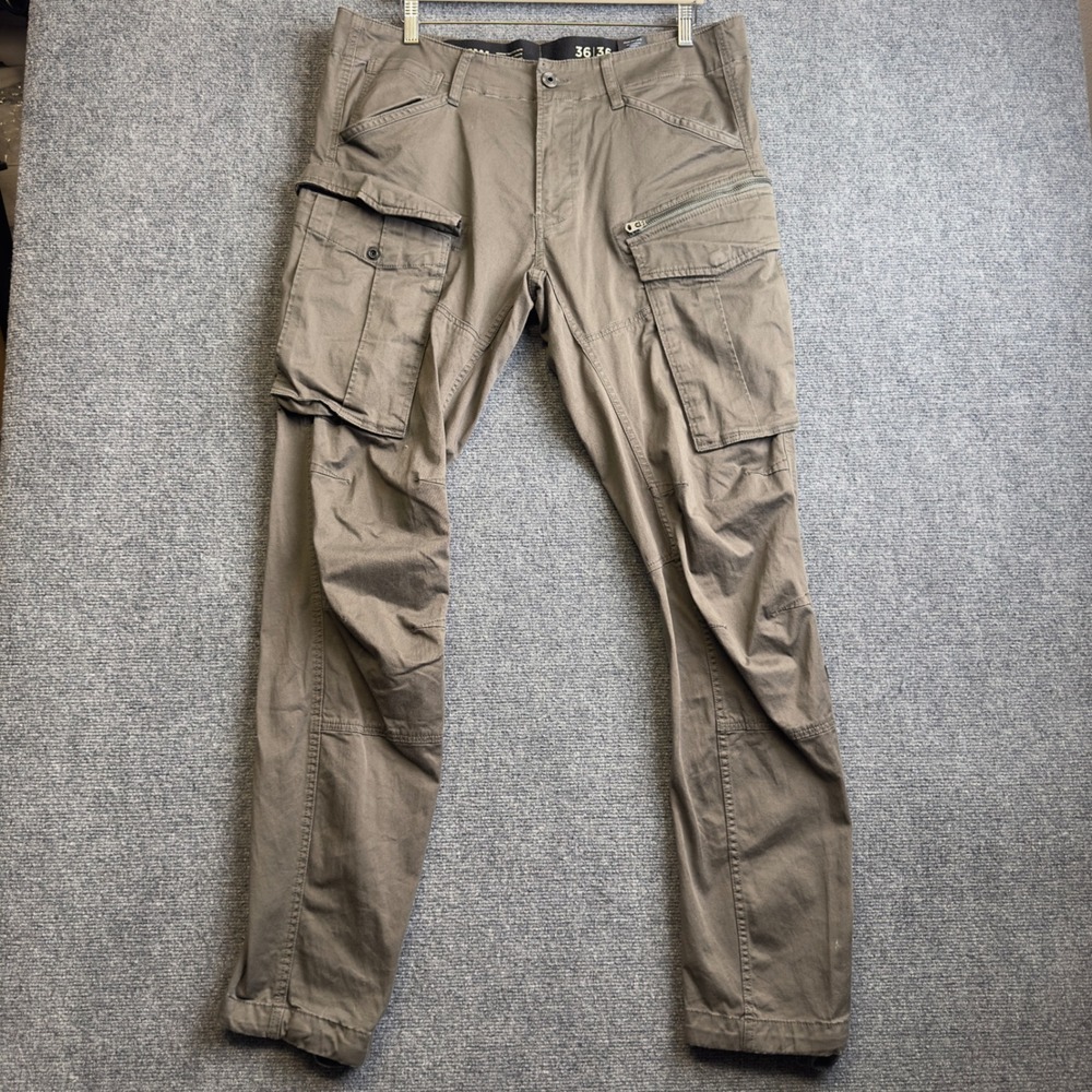 G-Star Raw Rovic Zip 3D Tapered Cargo Pants Mens 36x34 Grey Military Tactical
